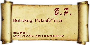 Betskey Patrícia névjegykártya